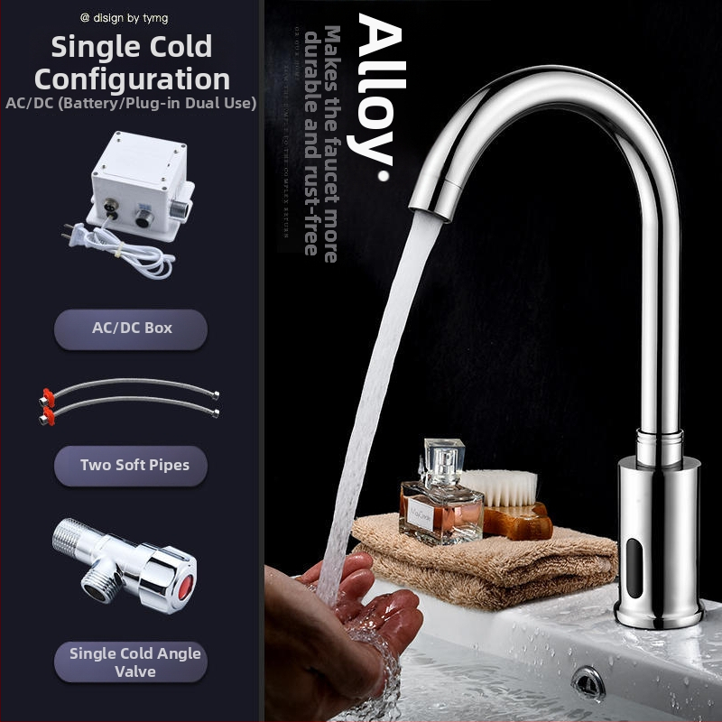 Kuhinjska slavina s indukcijskim senzorom, 2-u-1 infracrvena, vruća i hladna, Galley model, bakarna legura, G1/2 priključak, 0–80°C