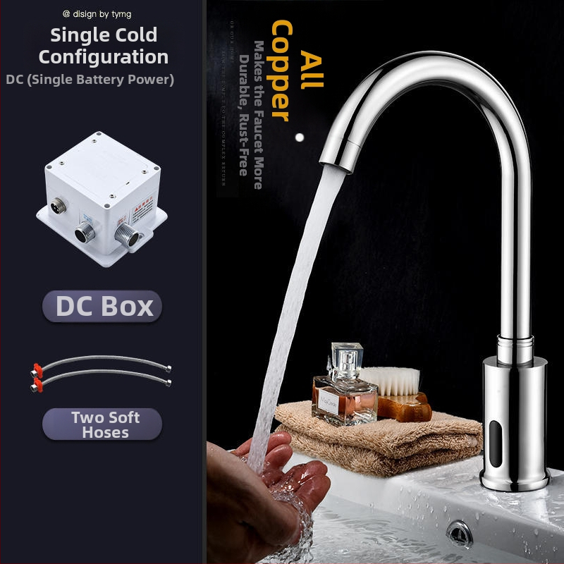 Kuhinjska slavina s indukcijskim senzorom, 2-u-1 infracrvena, vruća i hladna, Galley model, bakarna legura, G1/2 priključak, 0–80°C