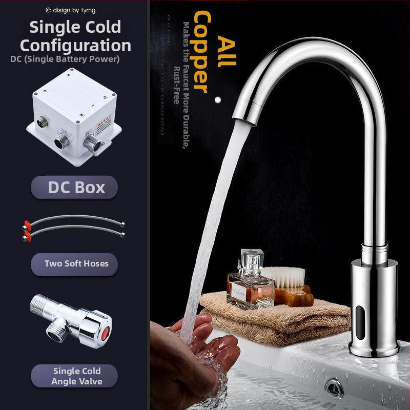 Kuhinjska slavina s indukcijskim senzorom, 2-u-1 infracrvena, vruća i hladna, Galley model, bakarna legura, G1/2 priključak, 0–80°C