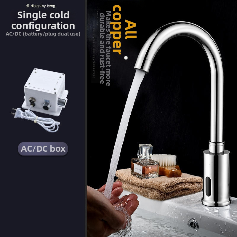 Kuhinjska slavina s indukcijskim senzorom, 2-u-1 infracrvena, vruća i hladna, Galley model, bakarna legura, G1/2 priključak, 0–80°C