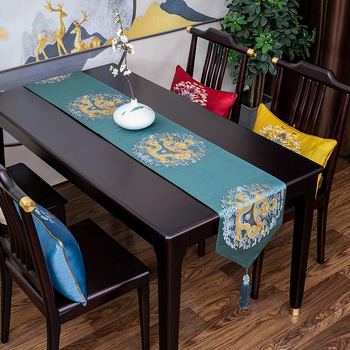 Трапезна пътека за маса за дневната – Нов китайски стил, полиестер 50/50 бленд, серия Китайски стил