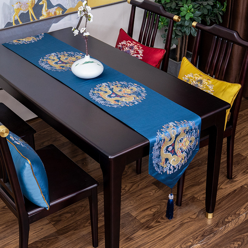 Трапезна пътека за маса за дневната – Нов китайски стил, полиестер 50/50 бленд, серия Китайски стил