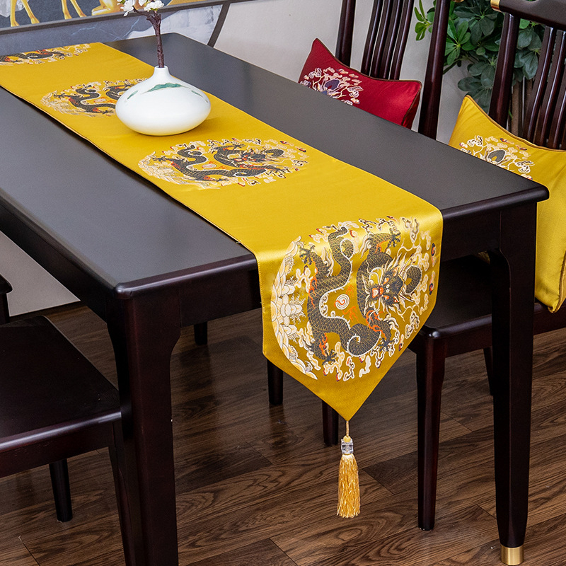 Трапезна пътека за маса за дневната – Нов китайски стил, полиестер 50/50 бленд, серия Китайски стил