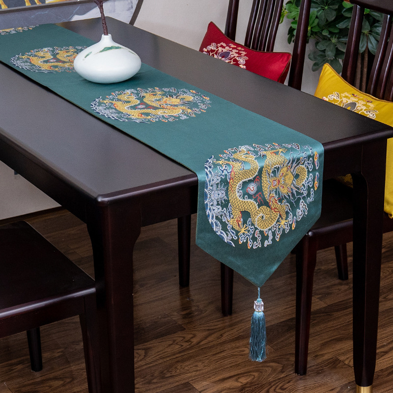 Трапезна пътека за маса за дневната – Нов китайски стил, полиестер 50/50 бленд, серия Китайски стил