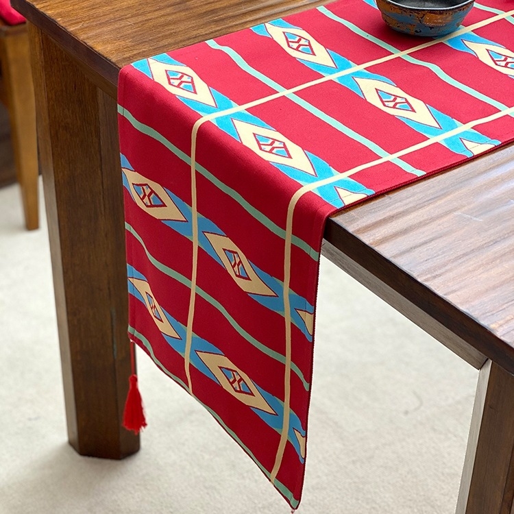 Hanshang пътека за маса в китайски стил, празничен памучен дизайн, персонализируема декорация за маса или край на леглото