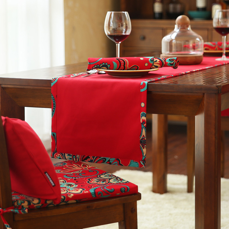Hanshang пътека за маса в китайски стил, празничен памучен дизайн, персонализируема декорация за маса или край на леглото