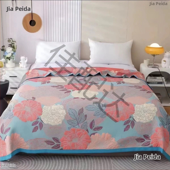 Покривка за легло - многослойна, памук, пасторален стил, флорална шарка, миеща се