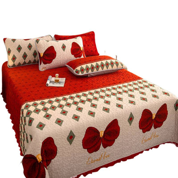 Kolmepalgaline voodipesu komplekt talveks, puuvillane, fleece vooder, taimed ja lilled muster, multikas stiil