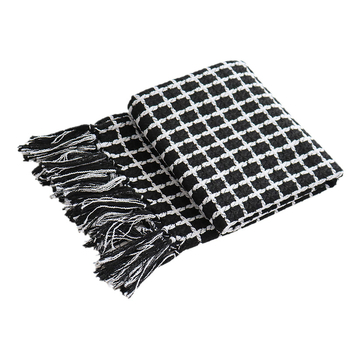 Puuvillane hotellistiili pleed geomeetrilise abstrakti mustriga, kohandatav töötlemine ja trükitud logo