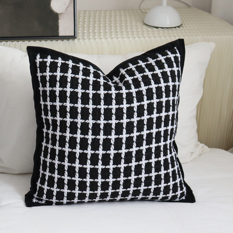 Puuvillane hotellistiili pleed geomeetrilise abstrakti mustriga, kohandatav töötlemine ja trükitud logo