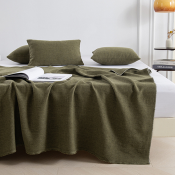 Voodi lõpu kate ja pleed, moodne minimalistlik stiil, bränd Sewing Leaf Warbler, ühetooniline muster, hotellitoode