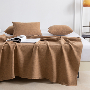 Voodi lõpu kate ja pleed, moodne minimalistlik stiil, bränd Sewing Leaf Warbler, ühetooniline muster, hotellitoode