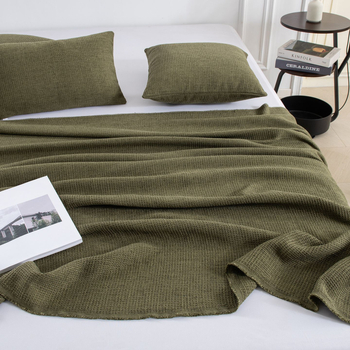 Voodi lõpu kate ja pleed, moodne minimalistlik stiil, bränd Sewing Leaf Warbler, ühetooniline muster, hotellitoode