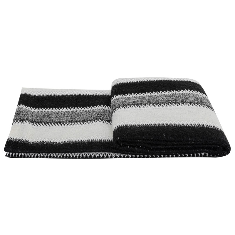 Voodiäärne jooksja – triibud, vill, moodne minimalism, hotellikvaliteet, premium