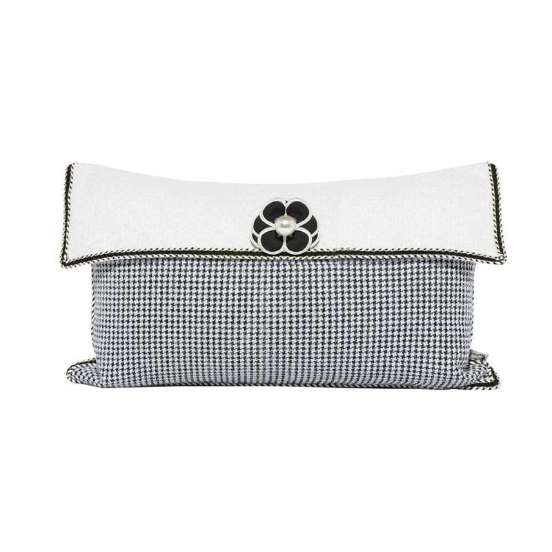 Jastučnica s uzorkom houndstooth, poliesterska tkanina, spajanje pletenje (splicing), lagani luksuzni stil, PP pamuk punjenje