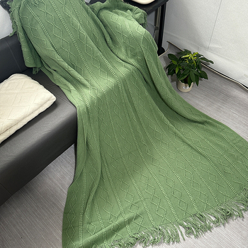 Nordijski geometrijski pleteni pokrivač za kauč, za sve sezone, težina 500–799 g, dekorativan