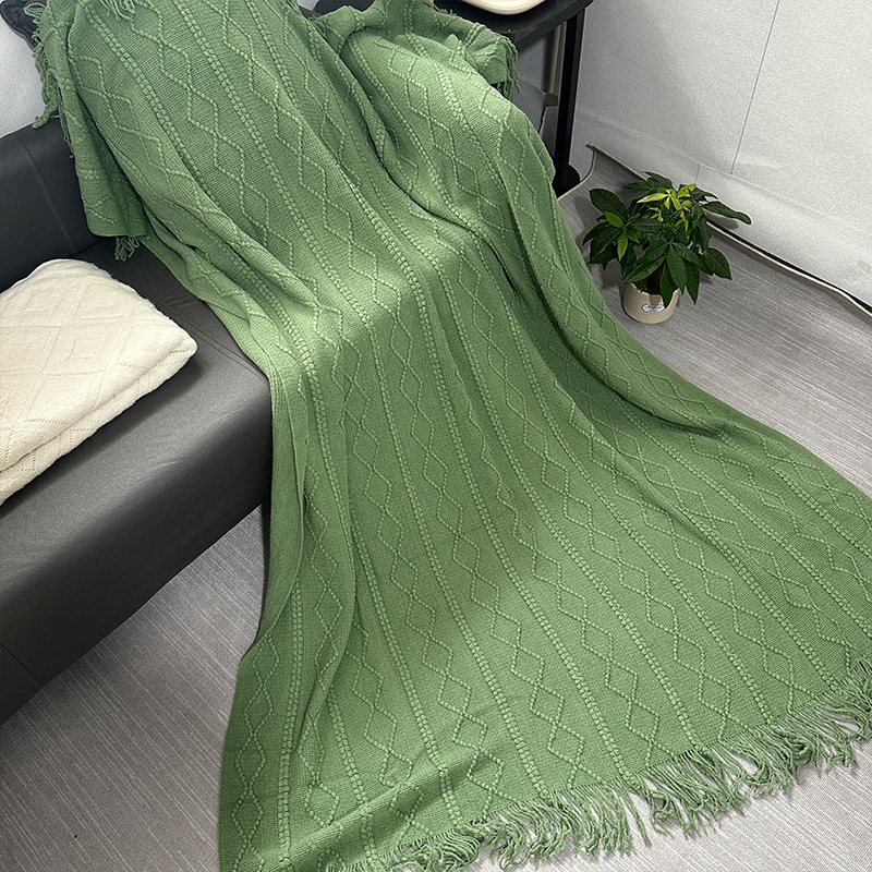 Nordijski geometrijski pleteni pokrivač za kauč, za sve sezone, težina 500–799 g, dekorativan
