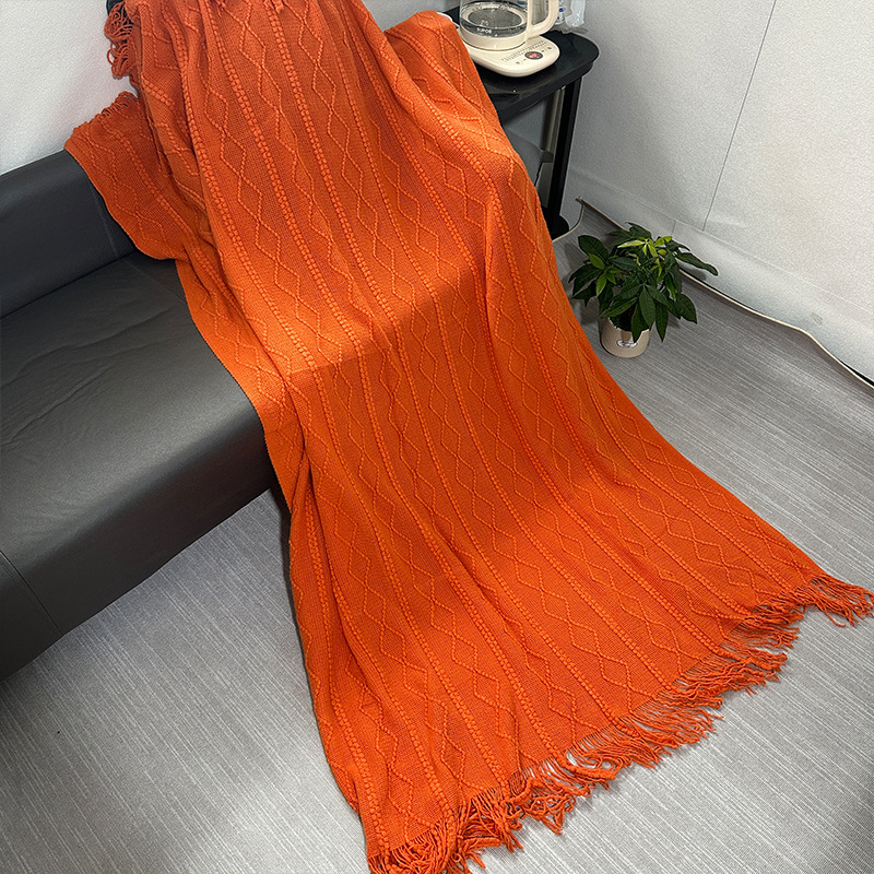 Nordijski geometrijski pleteni pokrivač za kauč, za sve sezone, težina 500–799 g, dekorativan