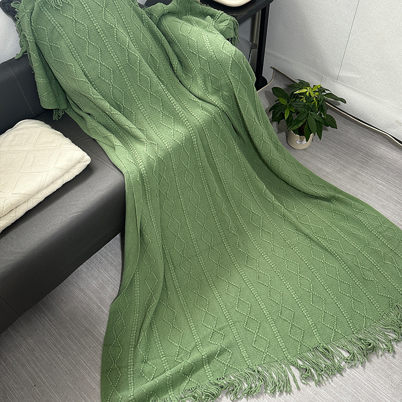 Nordijski geometrijski pleteni pokrivač za kauč, za sve sezone, težina 500–799 g, dekorativan