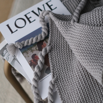 Πλεκτή κουβέρτα, Νορδικού στυλ, απλό μοτίβο, ακρυλικό ινώδες, χειμερινή χρήση, premium ποιότητα