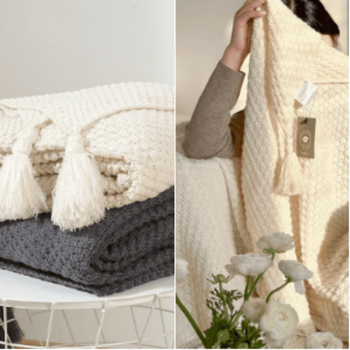 Nordijski stil pleteni deka za kauč, pamuk materijal, jednobojni uzorak, pogodna za proljeće i jesen