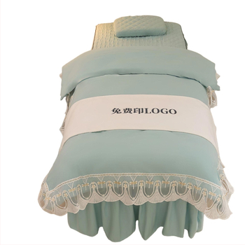 Τετράμερο σετ καλύμματος κρεβατιού ομορφιάς από πολυεστέρα, ελαφρύς πολυτελής αίσθηση, αντιολισθητικό, κατάλληλο για κρεβάτια μασάζ σε σπα, με reactive εκτύπωση και βαφή.