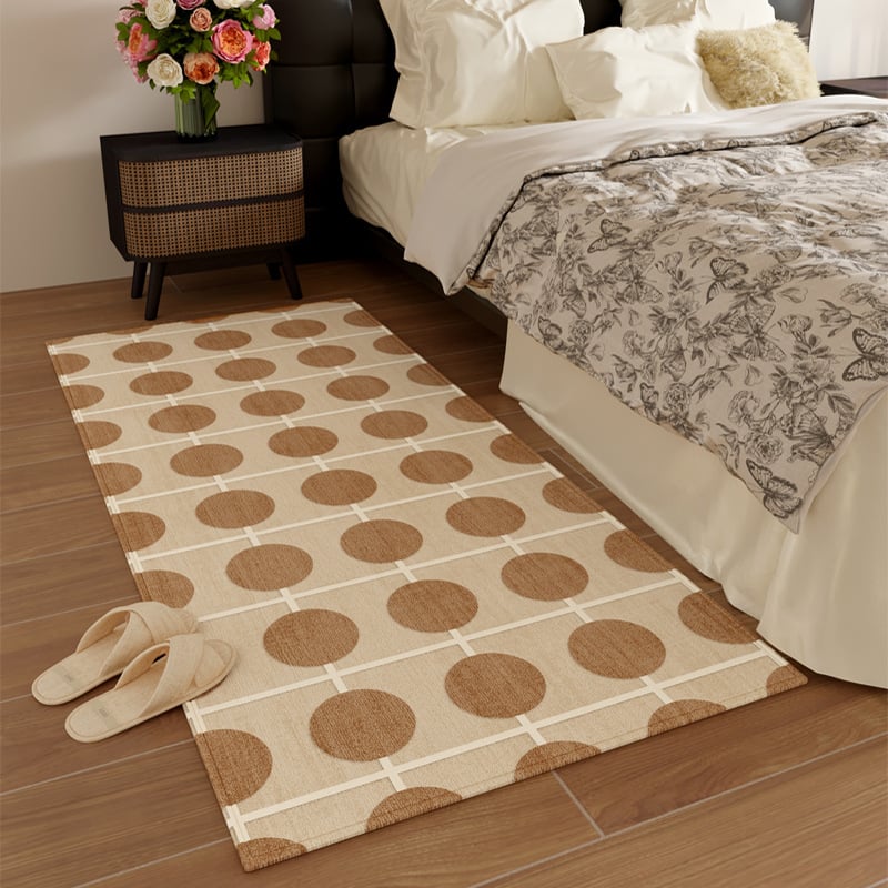 Килим за крак до леглото – квадратна форма, геометричен модел, материал: Mousse, стил: модерен и минималистичен, пространство: спалня