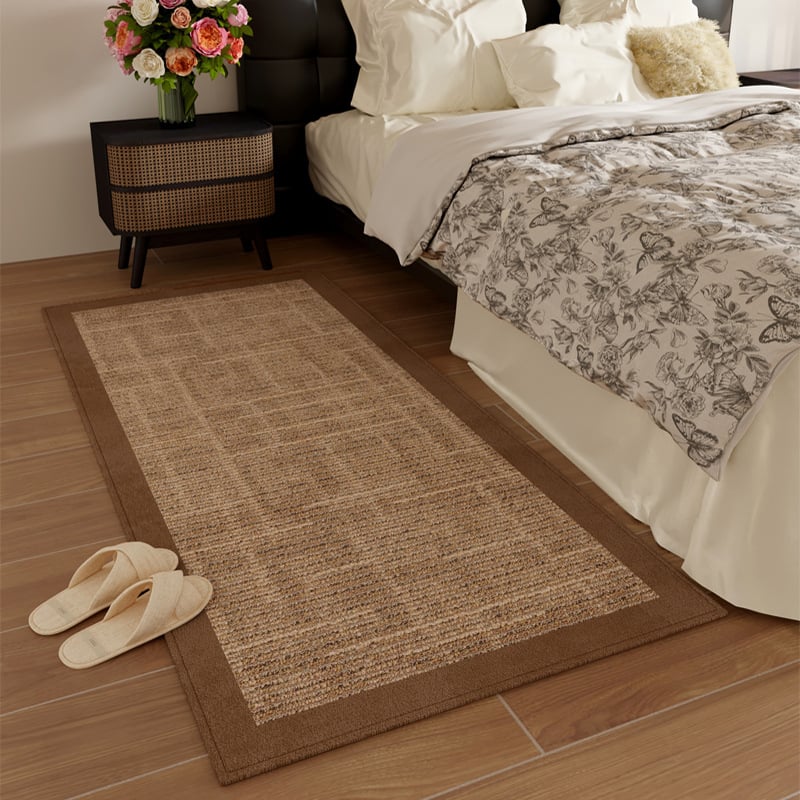 Килим за крак до леглото – квадратна форма, геометричен модел, материал: Mousse, стил: модерен и минималистичен, пространство: спалня