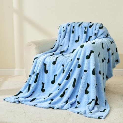 Flaneli pokrivač s 3D glazbenim uzorkom, poliester tkanina, za proljeće i jesen