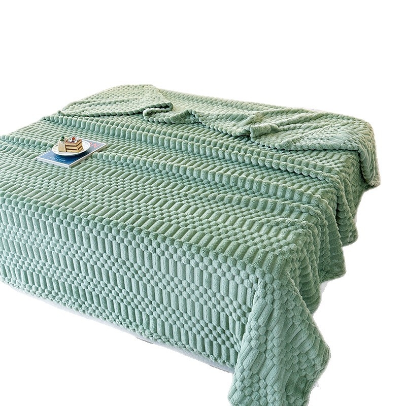 Deka od coral fleece s geometrijskim uzorkom, 280 g/m², 100% poliester, za proljeće i jesen.