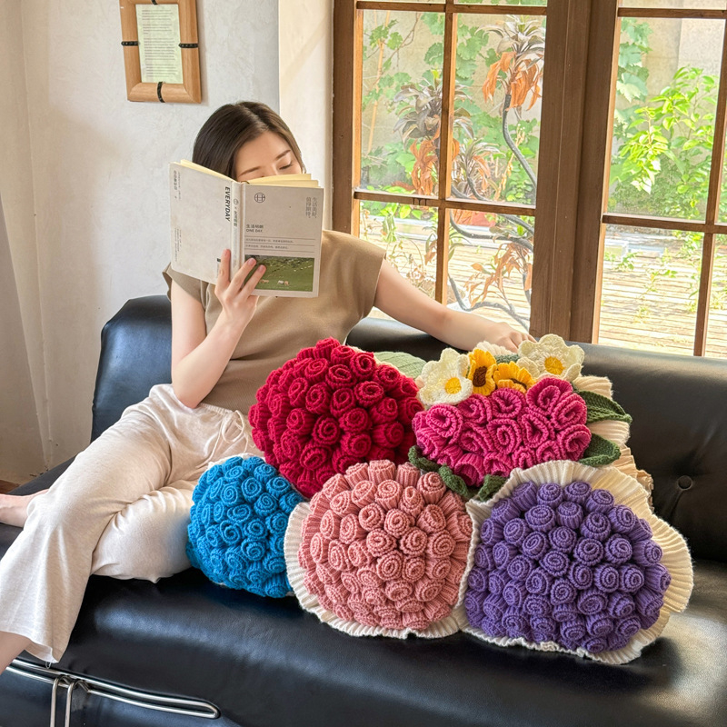 Възглавница с букет рози и флисово одеяло — полиестерно влакно, пролет-есен, модерен стил