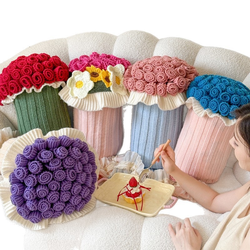 Възглавница с букет рози и флисово одеяло — полиестерно влакно, пролет-есен, модерен стил