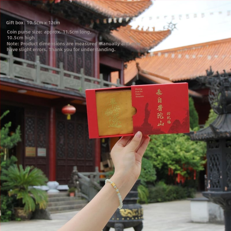 Putuo Mountain érme- és illatos zsák – Brokát, Modern művészet stílus, Félkézi és félgépi kivitelezés, Ajándék születésnapra vagy utazásra