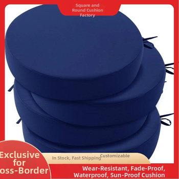 Perna rotundă pentru scaun exterior, cu curele, impermeabilă și UV-rezistentă, husă Oxford și umplutură din burete