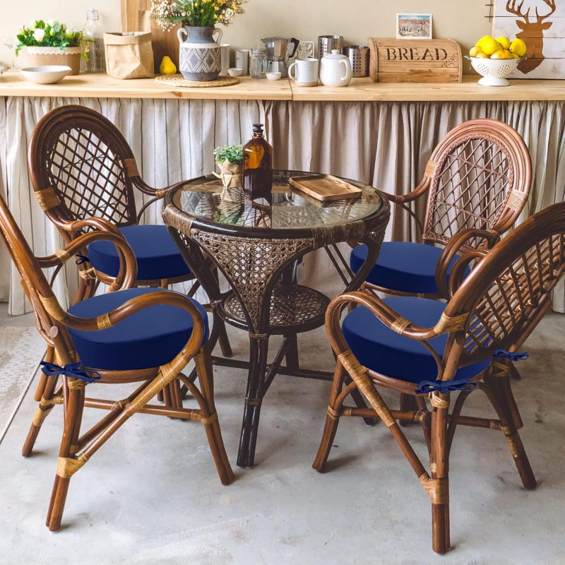 Perna rotundă pentru scaun exterior, cu curele, impermeabilă și UV-rezistentă, husă Oxford și umplutură din burete