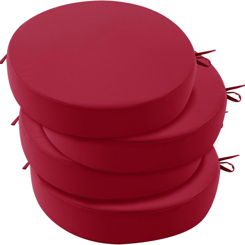 Perna rotundă pentru scaun exterior, cu curele, impermeabilă și UV-rezistentă, husă Oxford și umplutură din burete