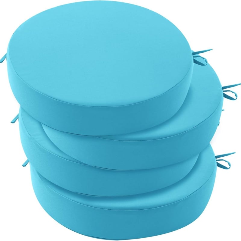 Perna rotundă pentru scaun exterior, cu curele, impermeabilă și UV-rezistentă, husă Oxford și umplutură din burete