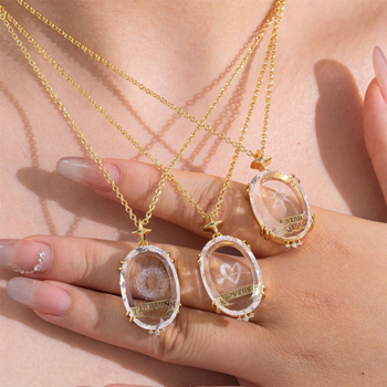 Tarot-kártya nyaklánc átlátszó kristály mintával, geometriai medál, O-formájú lánccal, irodalmi-retro stílus