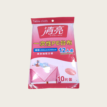 Еднократна покривка за маса, кръгла, прозрачно пластмасово фолио, дебела, марка Clear