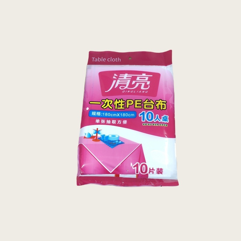 Еднократна покривка за маса, кръгла, прозрачно пластмасово фолио, дебела, марка Clear