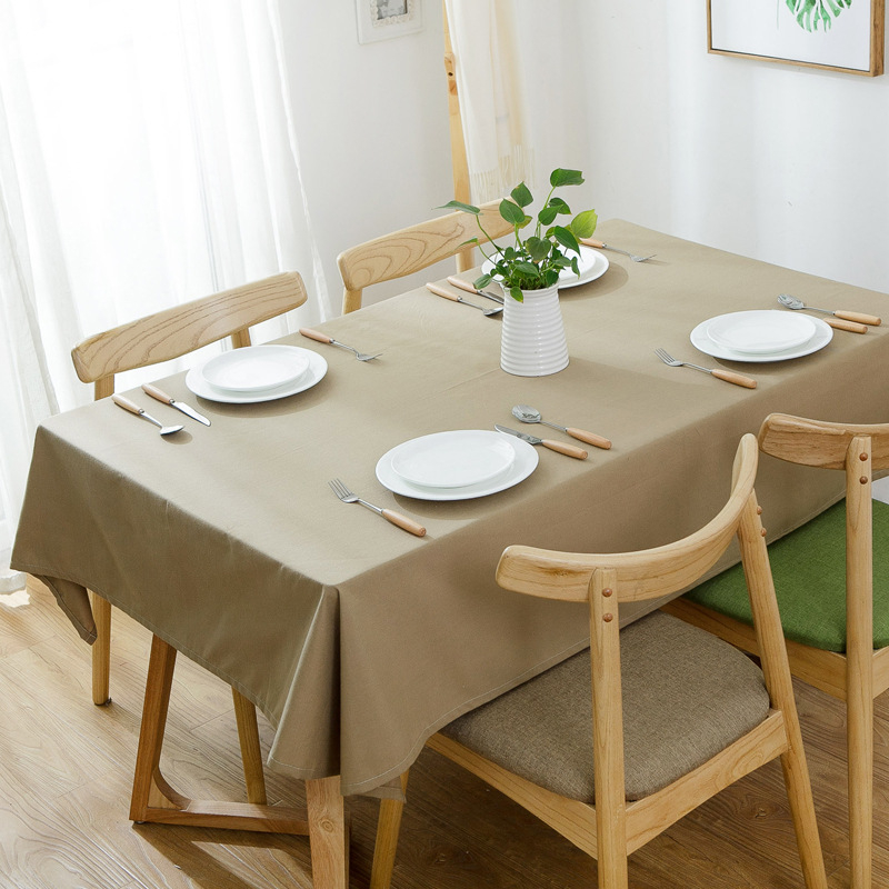 Pravokutni stolnjak od pamuk-konop smjese, 70% pamuk / 30% konoplja, moderni minimalistički stil, za kućnu upotrebu
