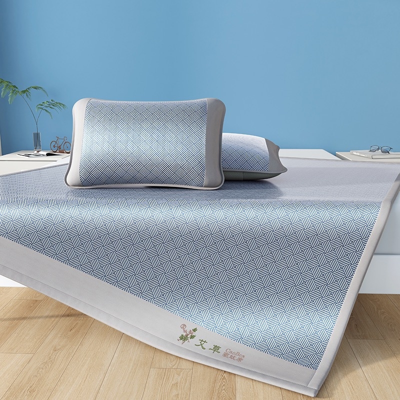 Mugwort rashladna podloga s Ice Silk, perivi mekani set za bračni krevet 1,8 m, sklopivi modern dizajn