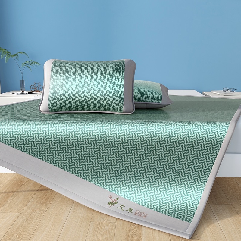 Mugwort rashladna podloga s Ice Silk, perivi mekani set za bračni krevet 1,8 m, sklopivi modern dizajn