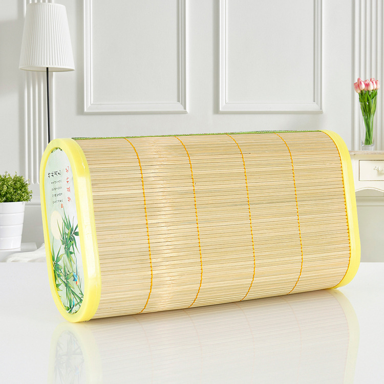 Perna cervicală cu umplutură din bambus gol, formă dreptunghiulară, înălțime 5.1–10 cm, pentru o singură persoană, greutate 0.55–1.0 kg