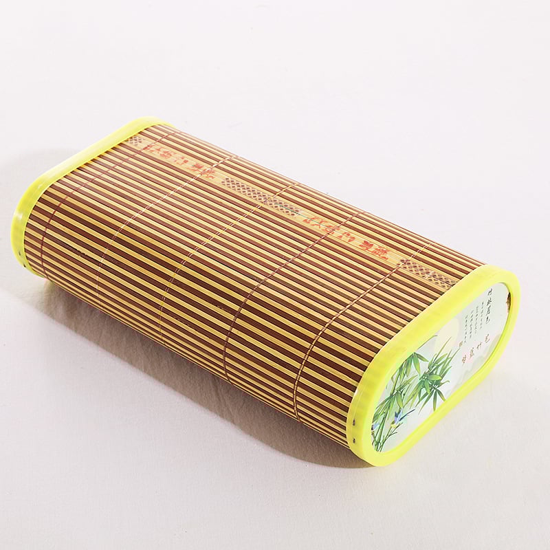 Perna cervicală cu umplutură din bambus gol, formă dreptunghiulară, înălțime 5.1–10 cm, pentru o singură persoană, greutate 0.55–1.0 kg