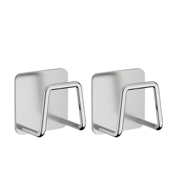 Teleskopski nosač šipke s fiksacijom, bez bušenja, zidni ljepilo nosač, nehrđajući čelik, paket od 2 komada, nosivost 0–1 kg