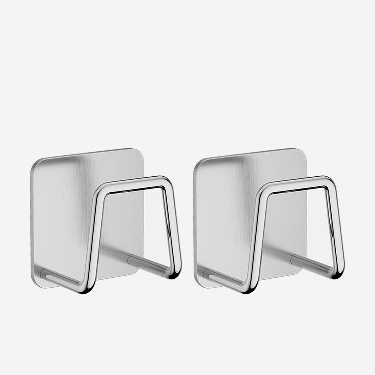 Teleskopski nosač šipke s fiksacijom, bez bušenja, zidni ljepilo nosač, nehrđajući čelik, paket od 2 komada, nosivost 0–1 kg