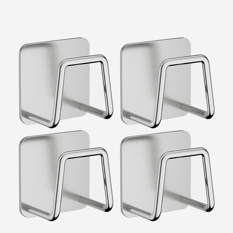 Teleskopski nosač šipke s fiksacijom, bez bušenja, zidni ljepilo nosač, nehrđajući čelik, paket od 2 komada, nosivost 0–1 kg