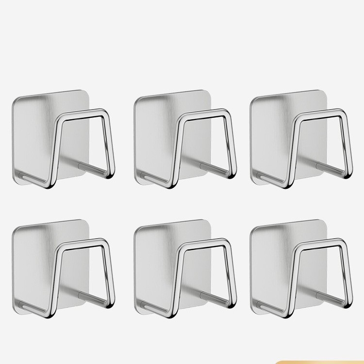 Teleskopski nosač šipke s fiksacijom, bez bušenja, zidni ljepilo nosač, nehrđajući čelik, paket od 2 komada, nosivost 0–1 kg