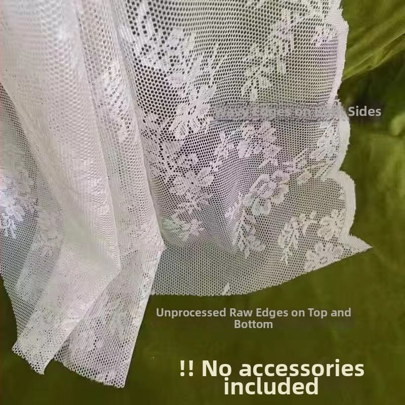 Draperie despărțitoare de bucătărie, dantelă franțuzească, poliester, semi-umbrire 40-70%, potrivită pentru living, dormitor, bucătărie, baie, balcon; spălare manuală